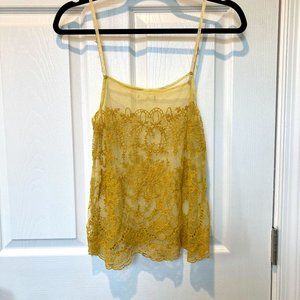 UO Kimchi Blue Yellow Mesh Lace Cami, size XS